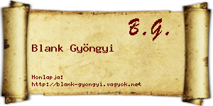 Blank Gyöngyi névjegykártya
